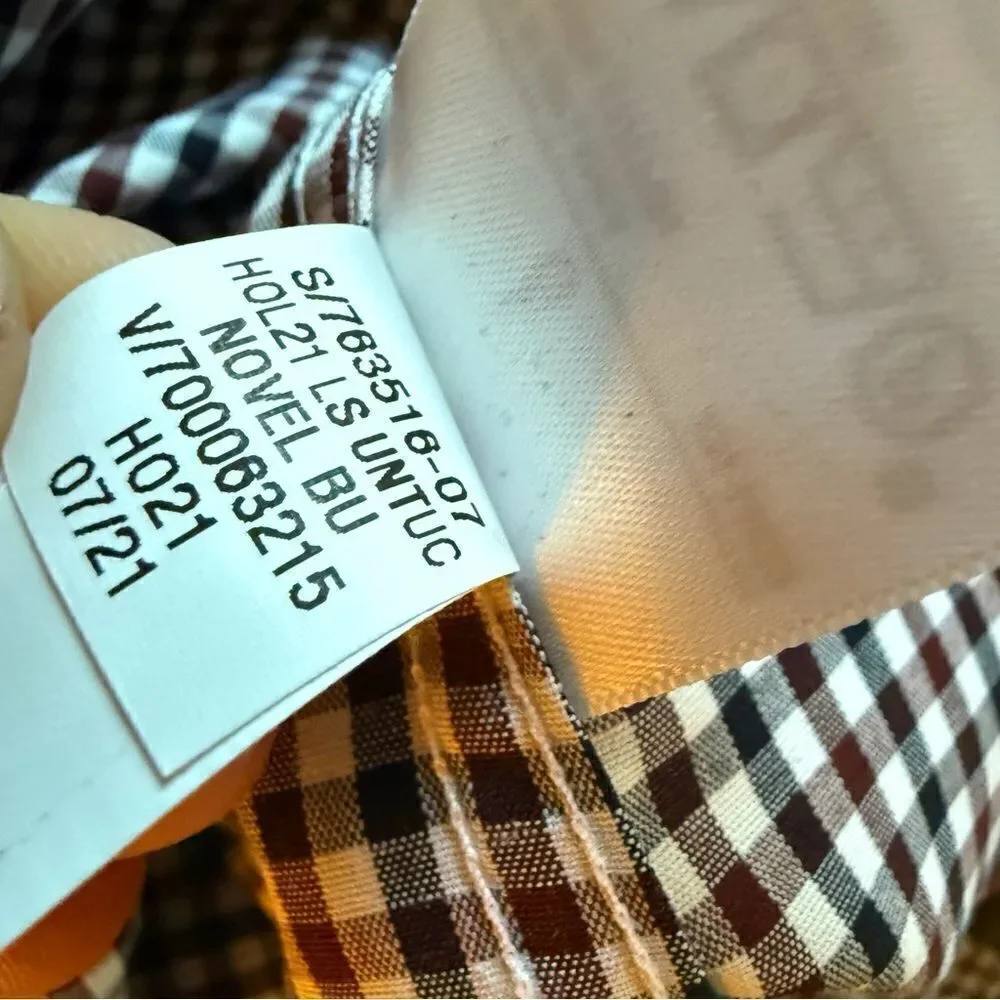 Banana Republic untucked fit plaid dress shirt